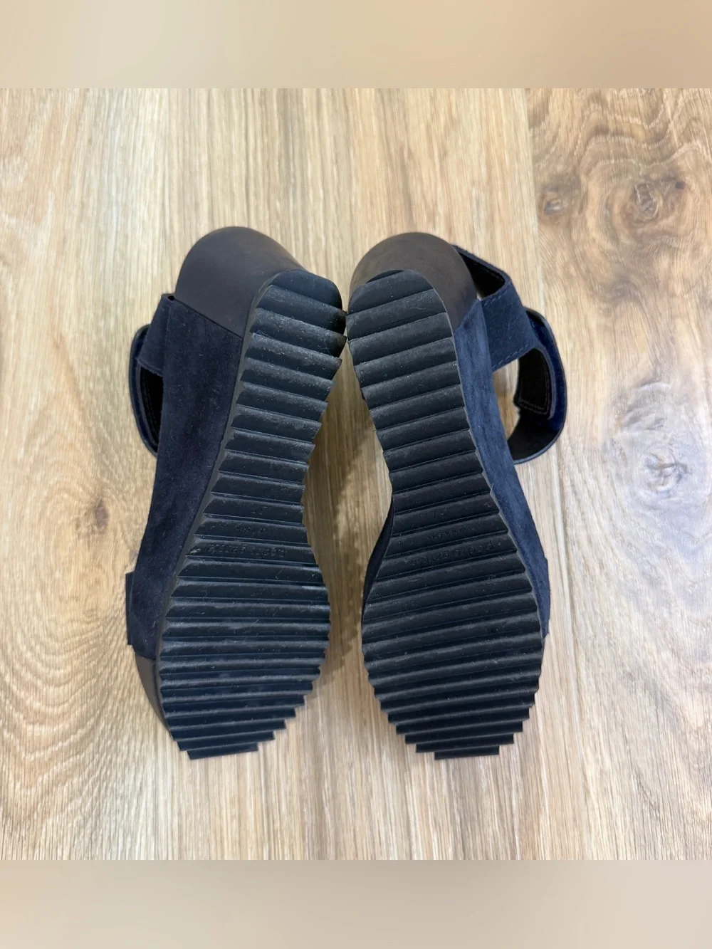 Pedro García Navy Suede Platform Wedge Sandals EU 37 US 6.5
